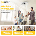 Ensenior Deckenventilator mit Beleuchtung, 50cm Deckenlampe mit Ventilator & Fernbedienung, 6 Geschwindigkeiten Leise, Stufenlos Dimmbar (3000K-6500K), Flaches Design für Schlafzimmer Büro - Weiß