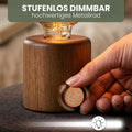 WALDWERK Nachttischlampe aus Eichenholz und Metall - Dimmbare Tischlampe mit Akku - Lampe Kabellos - Tischleuchte - Tischlampe Kabellos - Nachtlicht aus Holz