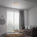 BRILONER - Deckenlampe mit Sternenhimmel, schwenkbar, Lampenschirm aus Stoff, Deckenleuchte, Lampe, Wohnzimmerlampe, Schlafzimmerlampe, Küchenlampe, Deckenstrahler, 28,5x13x15,5 cm, Taupe