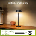 Philips Tischlampe Kabellose 2 Stück, Portable LED Akku Tischleuchte mit 2 stufig höhenverstellbar, Touch Stufenlos Dimmbar Nachtlicht, Wasserdicht für Schlafzimmer, Schwarz