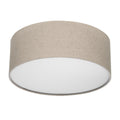 REV LED Deckenleuchte - Deckenlampe Schlafzimmer, Wohnzimmer & Küche rund 30cm mit Stoff-Lampenschirm im Vintage-Look, taupe