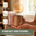 WALDWERK Nachttischlampe aus Eichenholz und Metall - Dimmbare Tischlampe mit Akku - Lampe Kabellos - Tischleuchte - Tischlampe Kabellos - Nachtlicht aus Holz