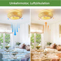 MiiR Deckenventilator Mit Beleuchtung Und Fernbedienung Leise E27 Retro Bambus Deckenlampe Mit Ventilator 6-Gang Reversibler Motor Deckenventilatoren Für Wohnzimmer Schlafzimmer Esszimmer Beleuchtung