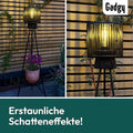 Gadgy Outdoor Stehlampe LED Solar mit Blumenständer – Wasserdichte Stehlampe für Garten & Balkon – Solarbetriebene Standleuchte für Nachhaltige Beleuchtung – LED Außenstehleuchte Dreibein