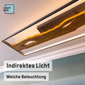 Lightbox LED Deckenlampe im Landhaus Stil | dimmbare Deckenleuchte für Wohnzimmer oder Schlafzimmer in warm-weiß mit 3000 K, 6600 Lumen | aus Aluminium/Metall/Holz, in Schwarz/Braun