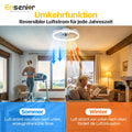 Ensenior Deckenventilator mit Beleuchtung, 50cm Deckenlampe mit Ventilator & Fernbedienung, 6 Geschwindigkeiten Leise, Stufenlos Dimmbar (3000K-6500K), Flaches Design für Schlafzimmer Büro - Weiß