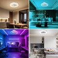 Nigecue 50W Deckenventilator mit Beleuchtung, Ø42CM Deckenlampe Deckenleuchte mit Ventilator Fernbedienung, 3000K-6500K Farbtemperatur, RGB-Lichter, 6 Windstufen, Timer, Speicherfunktion, 3000lm
