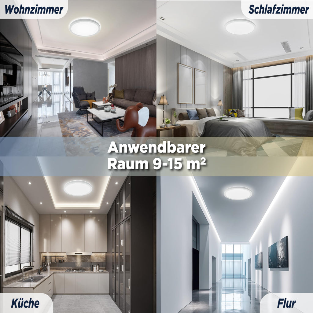 LED Deckenleuchte Ultraflach, 18W-72W, Dimmbar, Mit Bewegungsmelder, Verschiedene Größen