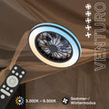 BRILONER - LED Deckenventilator mit Beleuchtung, Fernbedienung, Leiser DC-Motor, 5 Geschwindigkeiten, CCT, Dimmbar, Lampe mit Ventilator, LED Deckenleuchte, Deckenlampe Ventilator, 38 cm, Schwarz
