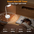 ZAPLIT 15W LED Schreibtischlampe mit USB-A & USB-C – Dimmbar, 3 Farbtemperaturen, 5 Helligkeitsstufen, 4 Timer, Flexibler 360° Schwanenhals, Augenschonend, Tischlampe für Büro & Schlafzimmer - Weiß