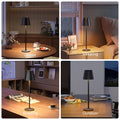 UPXNBOR LED Tischlampe Kabellos, Akku Tischleuchte Kabellos, Indoor und Outdoor Tischlampe Akku, 3-stufig dimmbares Warmlicht, IP54 Wasserdicht, Vollmetallgehäuse, Schwarz