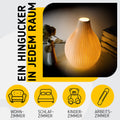 VOLIOS® Keramik Tischlampe ink. 6 Watt LED Birne I Dekolampe I Nachttischlampe I Tischleuchte weiß I beleuchtete Deko (Tropfen)