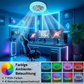 Nigecue 50W Deckenventilator mit Beleuchtung, Ø42CM Deckenlampe Deckenleuchte mit Ventilator Fernbedienung, 3000K-6500K Farbtemperatur, RGB-Lichter, 6 Windstufen, Timer, Speicherfunktion, 3000lm