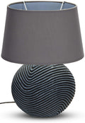 BRUBAKER 2er Set Tisch- oder Nachttischlampen Zen Garden Anthrazit Grau - Keramikfüße in zweifarbigem, mattem Finish - 38 cm Höhe