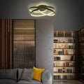 B.K.Licht - LED Deckenlampe mit warmweißer Lichtfarbe, geschwungenes Design, 35 Watt, 4600 Lumen, LED Deckenleuchte, Lampe, Wohnzimmerlampe, Schlafzimmerlampe, Küchenlampe, 39x39,5x14,5 cm, Schwarz