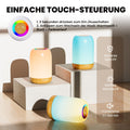 UPXNBOR LED Nachttischlampe Touch Dimmbar mit 256 RGB Farben & 4 Modi, Tischlampe Kabellos mit Timer & Haken, USB Aufladbar, Holzmaserung, Tragbares Nachtlicht für Schlafzimmer, Wohnzimmer