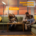 LED Stehlampe Wohnzimmer Dimmbar, 42W 3600LM Deckenfluter mit Leselampe, Fernbedienung & Touchsteuerung, 1-Minuten-Installation, Stehlampe Modern für Wohnzimmer, Büro, Esszimmer, Schlafzimmer(Schwarz)