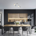 B.K.Licht - Deckenlampe schwenkbar, warmweiße Lichtfarbe, GU10 Fassung, LED Deckenleuchte, LED Lampe, Wohnzimmerlampe, Schlafzimmerlampe, Küchenlampe, Deckenstrahler, 60,5x10,5 cm, Matt-Nickel