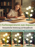 WLHONG Blume Tischlampe,5 Lilien Nachttischlampe,Vintage Grüne LED Blume Tischlampen,3 Farbmodi,Leselampe mit G4 LED-Lampe,geeignet für Schlafzimmer,Wohnzimmer,Büro,Wohnkultur (Vintage)