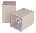 Ruiever Quadratische Lampenschirme, 2er-Set, Leinen-Lampenschirme (L x B x H): 16 x 17 x 24 cm, einfache Montage, Ersatz-Stoffschirme für Tischlampen, Stehlampen, Beige