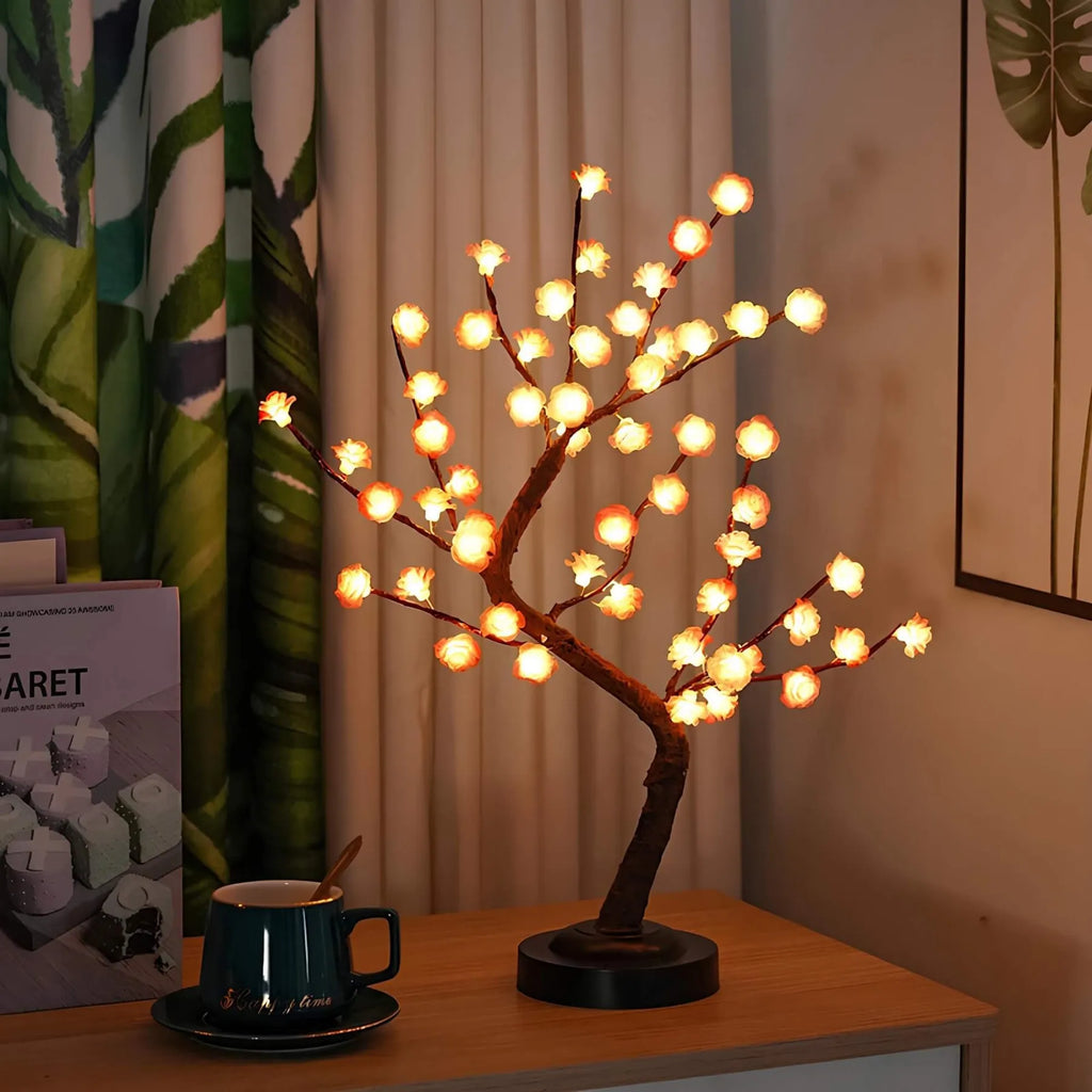 LED Bonsai Baum Lichter – 108 Warmweiße LEDs, Flexible Äste, USB/Batterie, Für Deko & Partys Flexibler Zweig Lichtbaum