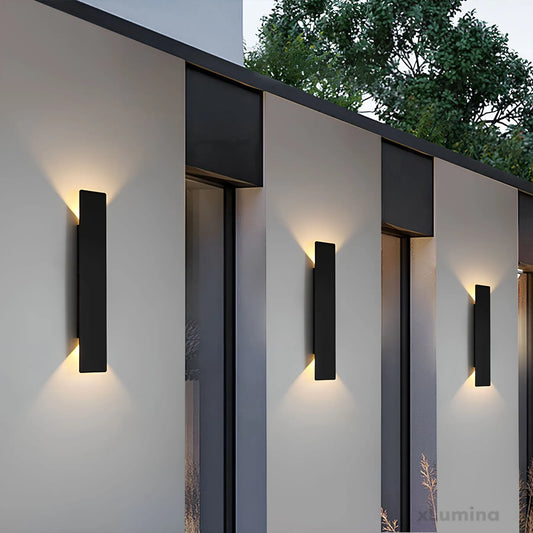 Luminousregen - Moderne Aluminium Wasserdichte Wandleuchte Für Den Außenbereich-xlumina